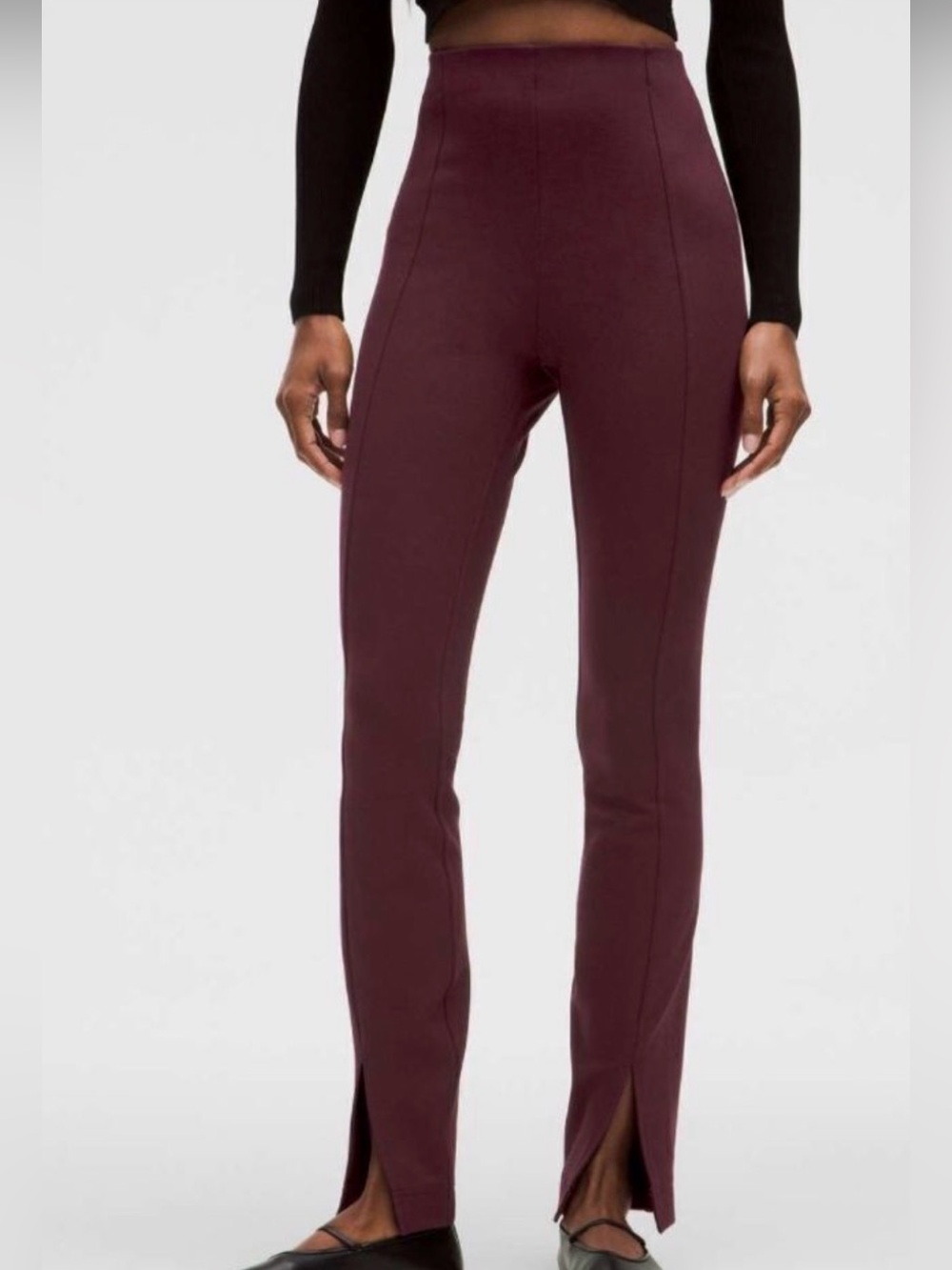 lululemon Stretch Knit High Rise Pull On Pant Regular Garnet Burgundy Size M